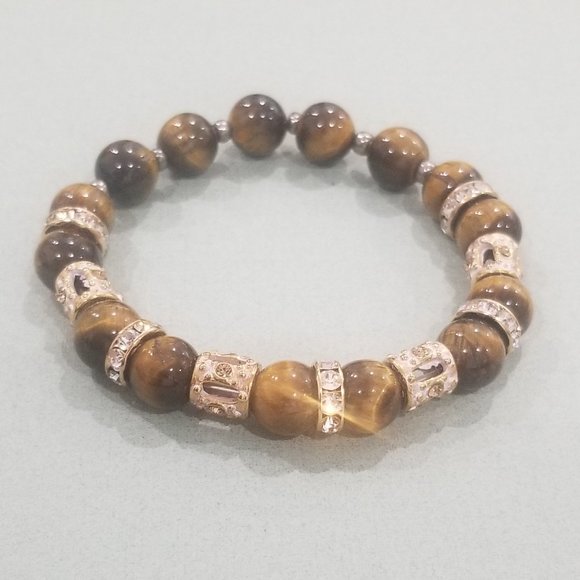 Feel Good™ - 8” Elastic - Empress Cadet Bracelet - Tiger's Eye - Picture 5 of 11